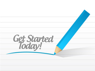 get started today message illustration design