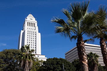 Naklejka premium Los Angeles, California City Hall in Downtown LA.