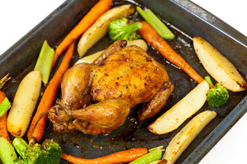 Roasted chicken and vegetables