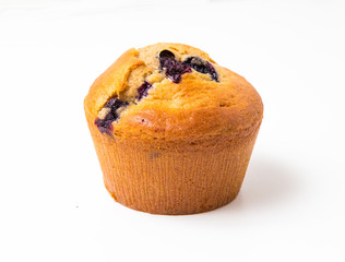 Blueberry muffins isolated on white background