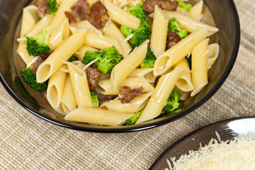 Pasta with sausage and broccoli