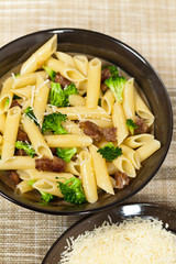 Delicious pasta with sausage and broccoli