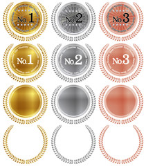 メダル　ローレル　金　銀　銅