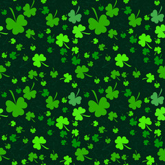 Seamless clover pattern on Patrick's Day