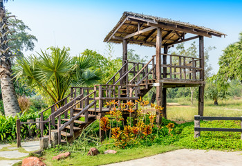 wooden house for view