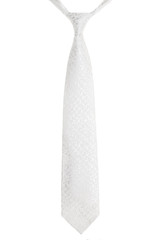 White necktie on white background