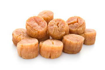dried scallop on a white background