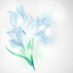 Snowdrop flowers.Floral card for design