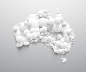 Abstract Australia map with white circle