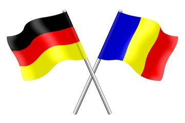 Deutsche und rumänisch fahnen