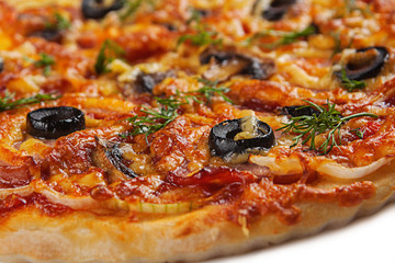 Pizza with smoked meat