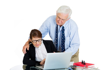 Scandal at work. Sexual harassment of young secretary