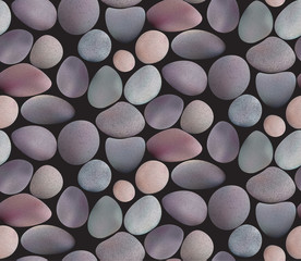Sea River Pebbles, Vector Seamless Pattern Background