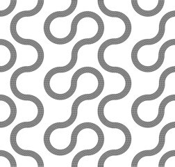 Halftone Abstract Black and White Modern Seamless Vector Pattern