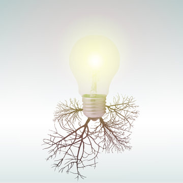 Ecology concept: old light bulbs affect the planet