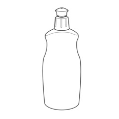 dishwashing liquid bottle outline vector