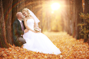 bride and groom walking