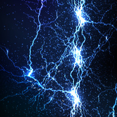 electrical sparks on a dark blue background - 60305585