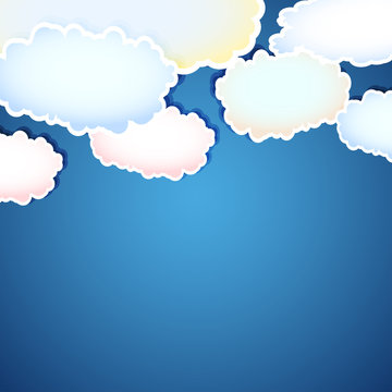 Vector abstract background with clouds, easy all editable