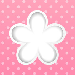 Paper flower on pink background