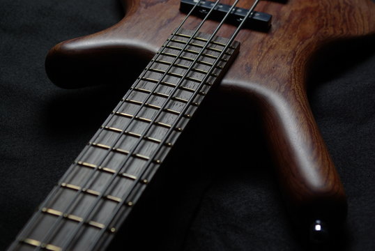 Guitar with brown body