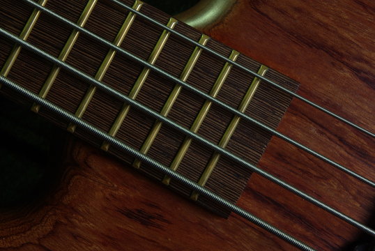 Bass guitar with brown body