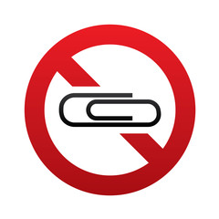 Icon fot printer. Do not put papers with clips.