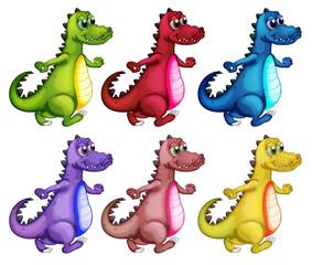 Obraz premium Six colorful crocodiles