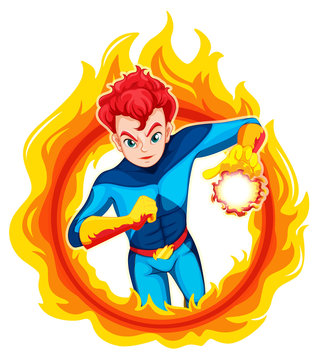 A flaming superhero