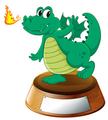 A dragon with an empty template at the bottom