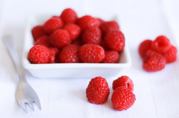 Raspberries in a bowl