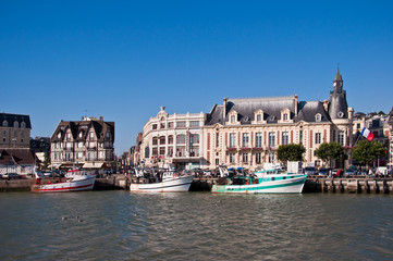 Fototapeta premium Trouville, harbour and city hall, Normandy, France