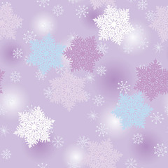 Naklejka na ściany i meble Purple Seamless Snowflake Pattern