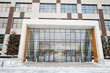 Entrance door to office building