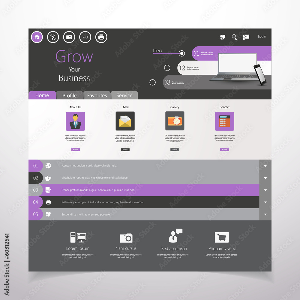 Canvas Prints flat website template