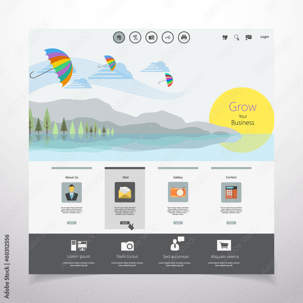 Canvas Prints flat website template