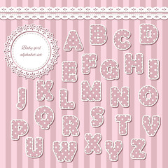Baby girl abc letters.