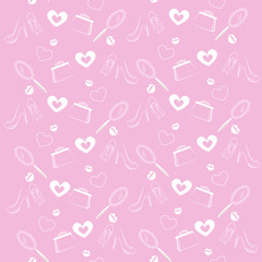 Seamless pattern with fashion elements
