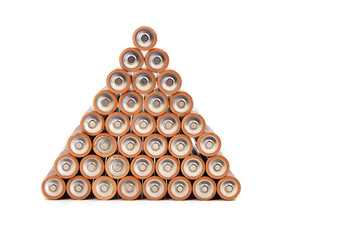 gold batteries in rows