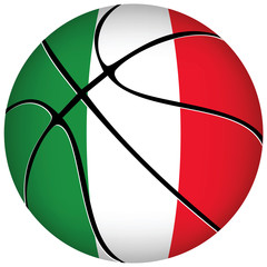 Fototapeta premium 3D basket ball with Italian flag on white.