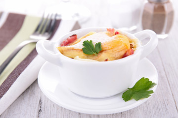 baked potato with bacon and cheese