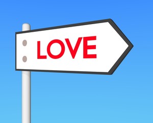 3D love signpost