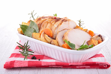 roasted pork and vegetables
