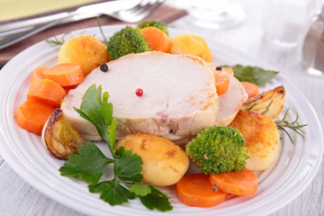 roasted pork and vegetables
