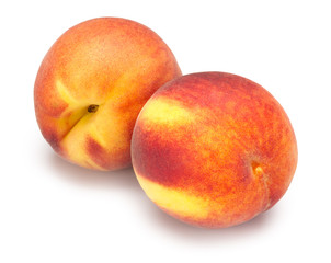 Peaches isolated on white background