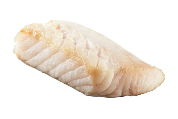 Filet de poisson pangasius frais préparé sur fond blanc
