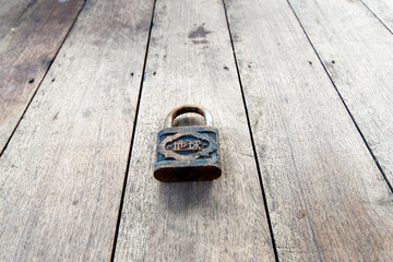 vintage master key on wood