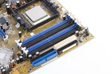 electronics on the white background