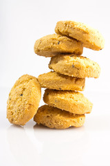 Cookies on a white background.
