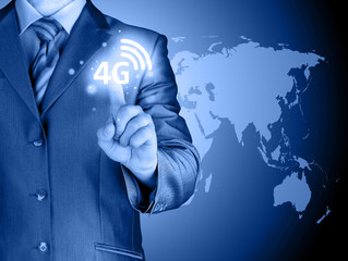 Businessman pushing 4g